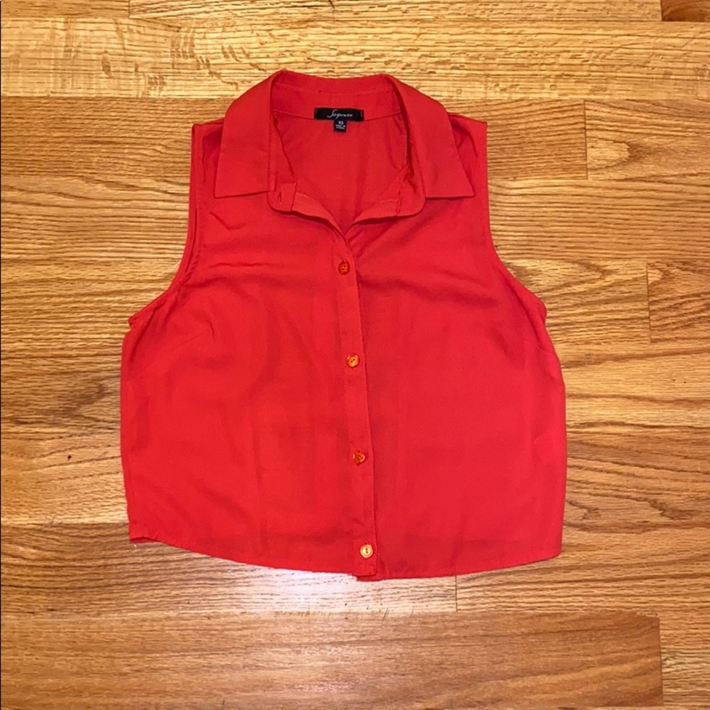 Red Soprano Top with open back